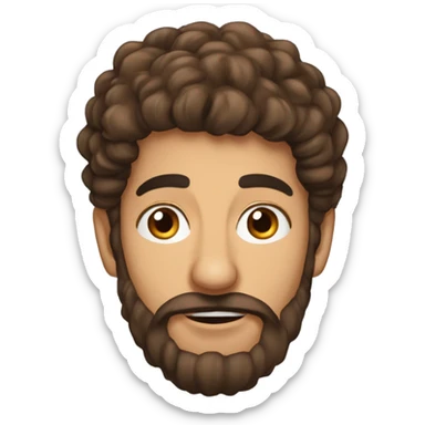 Un arabe avec les cheveux blouclés brun et un bouc sticker