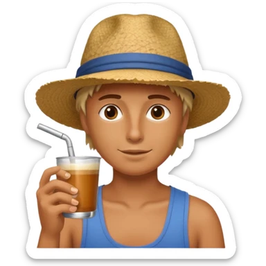 Dibujito tomando mate sticker