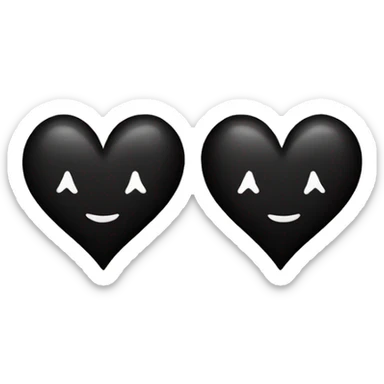 Two black hearts  sticker