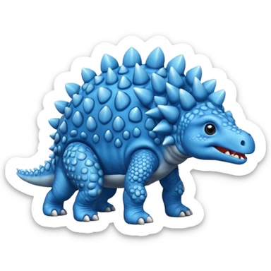 As un emoji de el dinosaurios ANQUILOSAURIO de perfil en color azul que sea bebe y tenga un efecto mas animado que sea mas animado y sin tantos picos pero que sea ANQUILOSAURIOno se parese a un ANQUILOSAURIO asi esta bien pero olvidaste hacerlo bebe  sticker