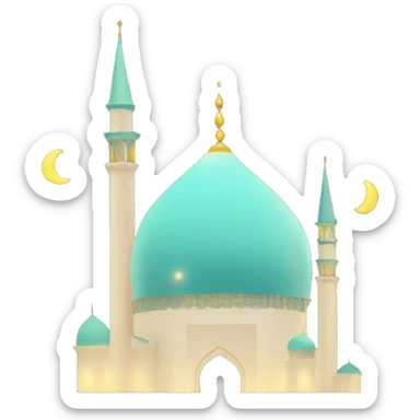 Mosque with Ramadan Lights sticker