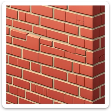 brick wall viewed from the side, perspective view sticker