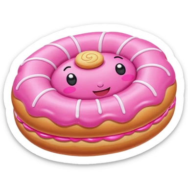 pink kawaii inflatable pan dulce  sticker