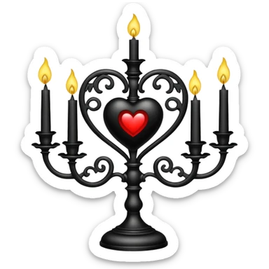 goth heart with a gothic candelabra sticker