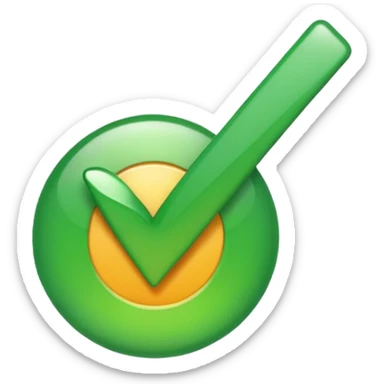green check mark sticker
