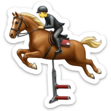 Mechanical jumping horse sticker