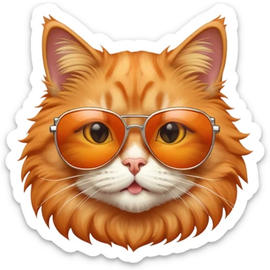 ridiculous cat with sunglasses sticker
