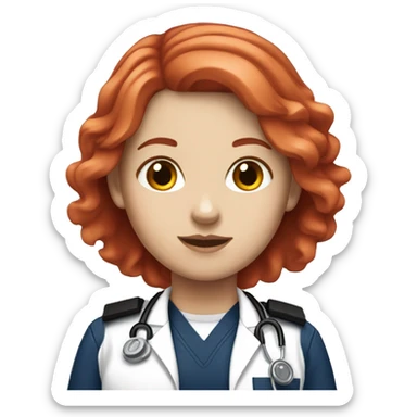 white girl red hair emt  sticker