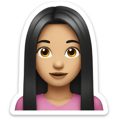 Emoji of a girl’s  head with long straight black hair  sticker