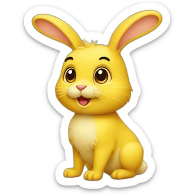 yellow rabbit sticker