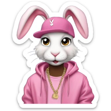 pink playboi bunny sticker