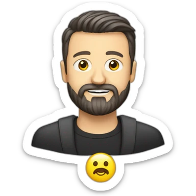 Volodymyr Zelensky with a beard sticker