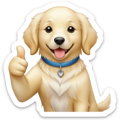 White golden retriever giving thumbs up  sticker