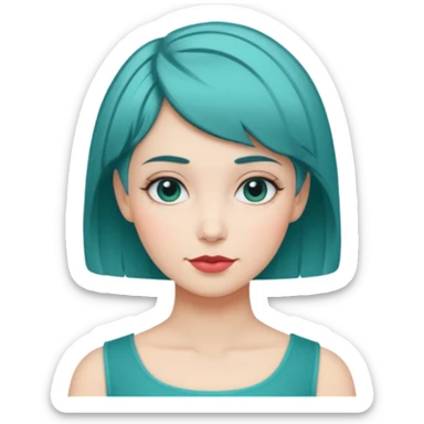 Teal hugs short hair women with Belles wording sticker