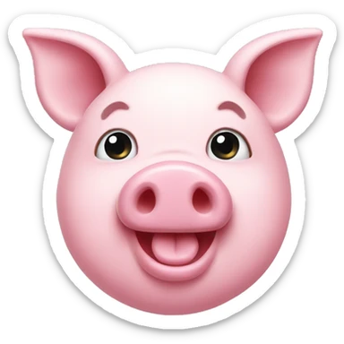 Pink pig face sticker