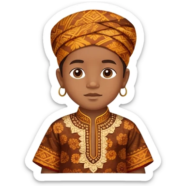 Indonesian child wearing traditional batik clothing sticker