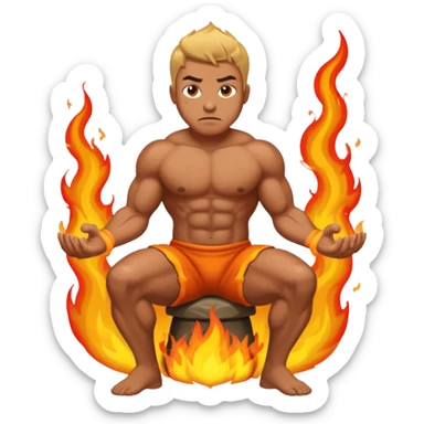 Man peeing fire sticker