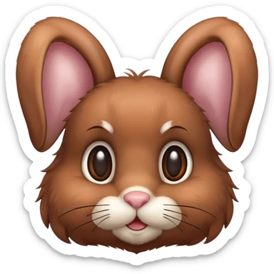 Brown fuzzy bunny sticker