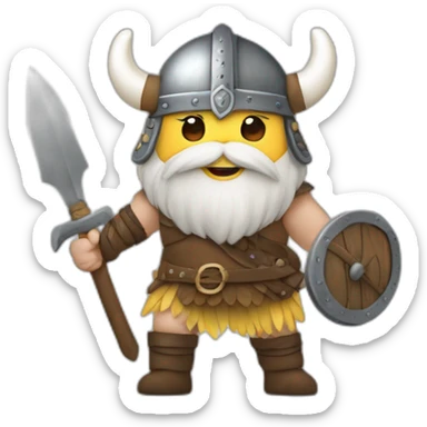 Vikings en tutu sur licorne arc en ciel sticker