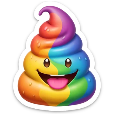 a rainbow poop emoji monster sticker