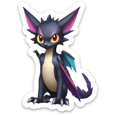 Edgy Cool Nargacuga-Noivern-Pokémon-fusion-cat Full Body sticker