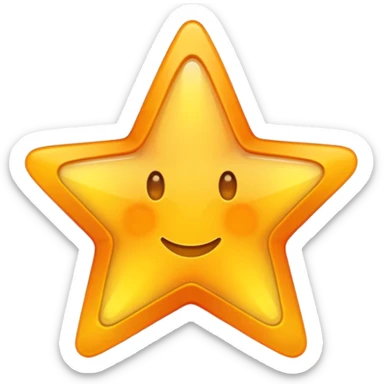 yellow star with an orange circle on top, simple sticker