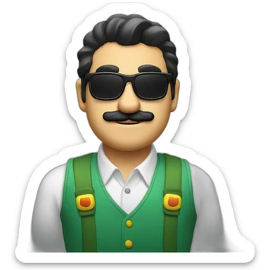 Mario bros bussines man with sunglasses  sticker