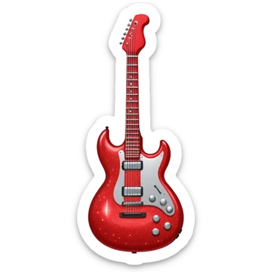 red glitter guittar sticker