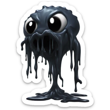 A ink monster behind a door sticker