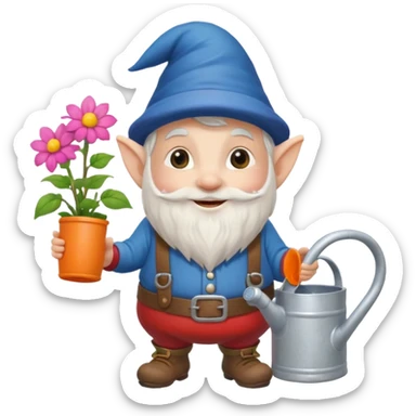 gnome with watercan sticker