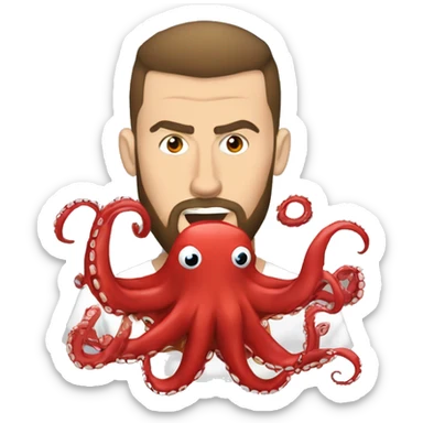 travis kelce eating an octopus  sticker
