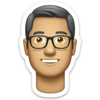 Asian man glasses Toyota Land Cruiser sticker