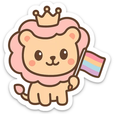 anime style icon representing pride, with a regal, confident character sticker