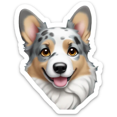 Blue Merle girl corgi with a blue eyes in blanket sticker
