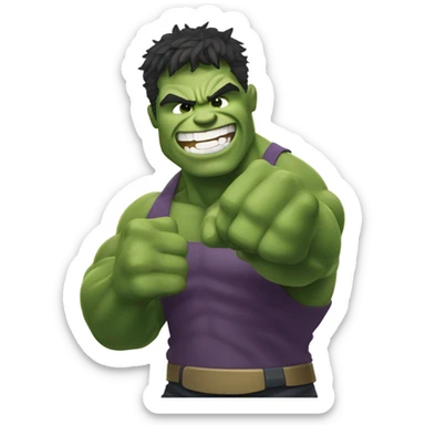Hulk giving peace sign sticker