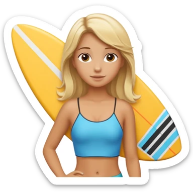 Girl with surfboard sticker