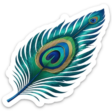 Peacock feather sticker