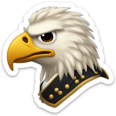trump as a pirate with bald eagle on his shoulder sticker
