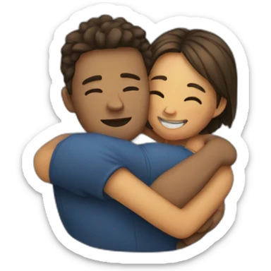 Couple hugging each other sticker