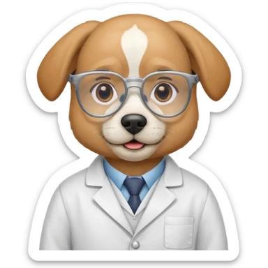dog scientist sticker