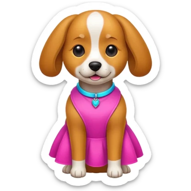 DOG wearring neon fashion dress sticker