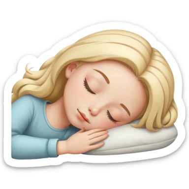 sleeping girl with closed eyes peaceful expression sticker