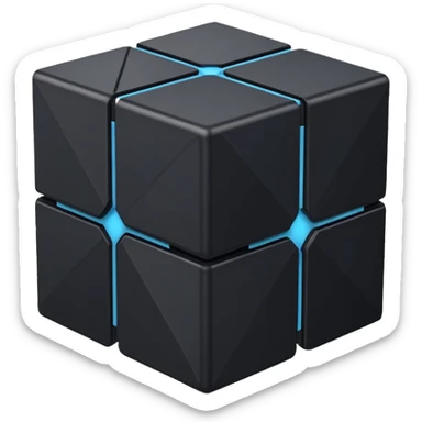 black colour infinity cube sticker