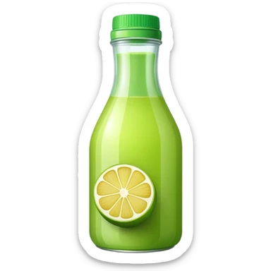 Bottle green lemon juice sticker