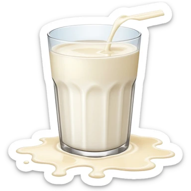 glass of milk spill on floor sticker