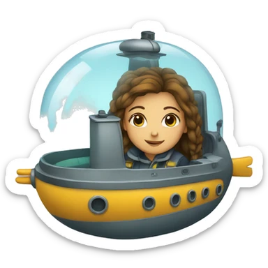Girl in a submarine sticker