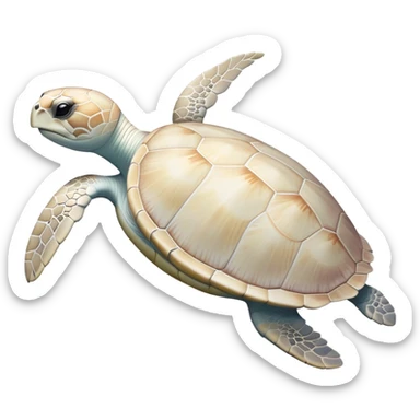 White Pastel sea turtle sticker