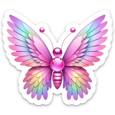 Sparkly little pink pong wings  sticker