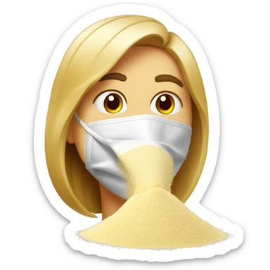 Nose sniffing powered flour sticker