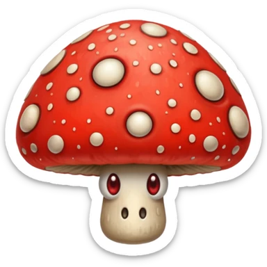 a rabid mushrooms with eyes sticker